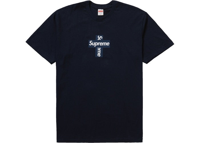 Supreme Cross Box Logo S/S T-Shirt - Navy Blue – DropX2