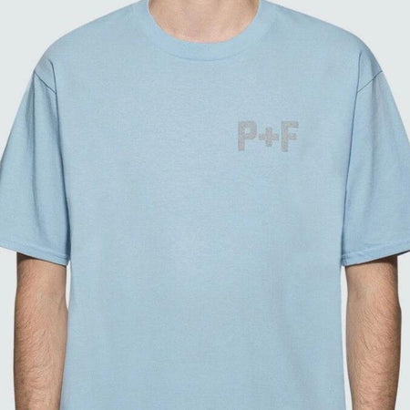 P+F Logo Reflective T-Shirt - Light Blue