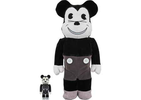 Bearbrick Vintage Mickey 100% + 400% PACK - Black/White