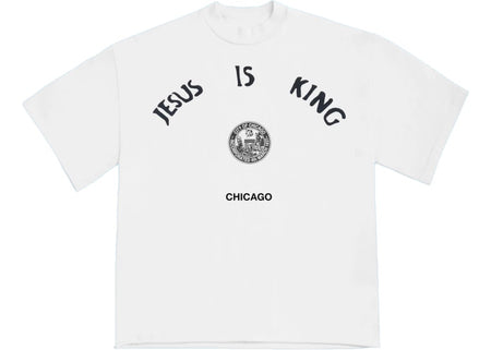 JESUS IS KING CHICAGO SEAL T SHIRT  - White