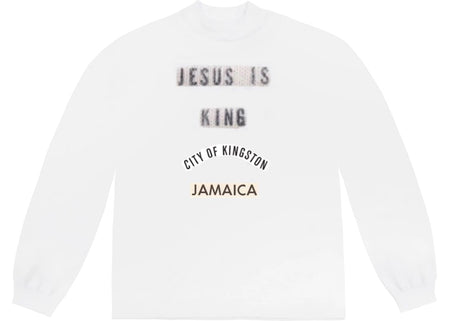 JESUS IS KING JAMAICA LONGSLEEVE - White