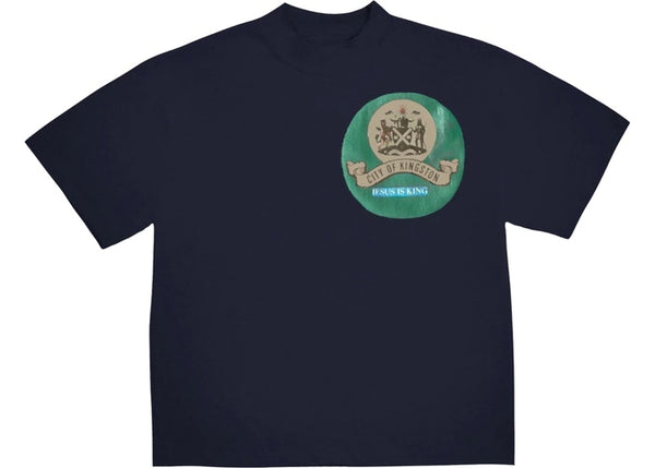 JESUS IS KING JAMAICA SEAL T-SHIRT I - Navy