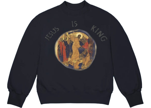 JESUS IS KING PAINTING CREWNECK I - Navy