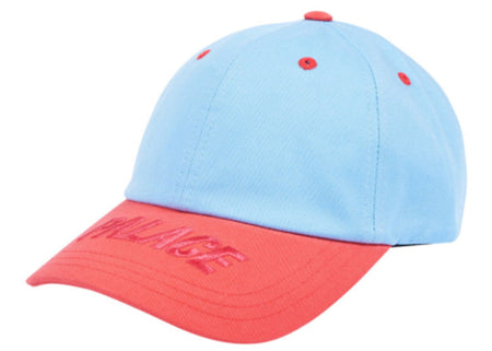 Visor 6-Panel Hat - Light Blue/Red