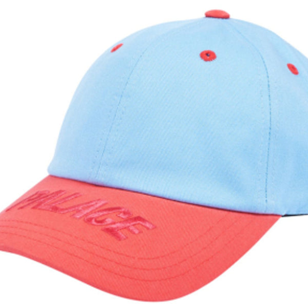 Visor 6-Panel Hat - Light Blue/Red