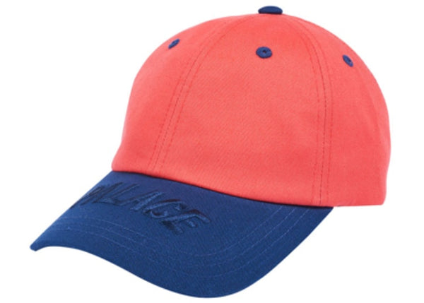 Visor 6-Panel Hat - Peach/Navy