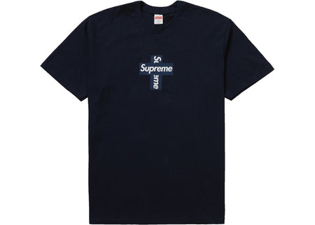 Supreme Cross Box Logo S/S T-Shirt - Navy Blue