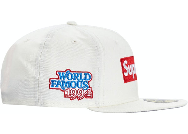 Supreme World Famous Box Logo New Era Hat - White