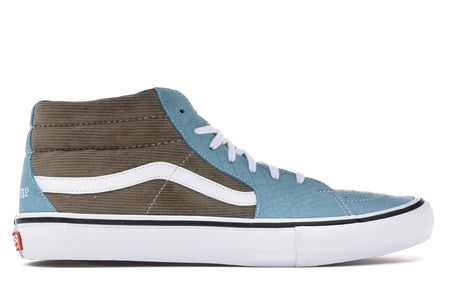 Supreme Vans Sk8-Mid croc corduroy SS18 - Light Brown/Blue