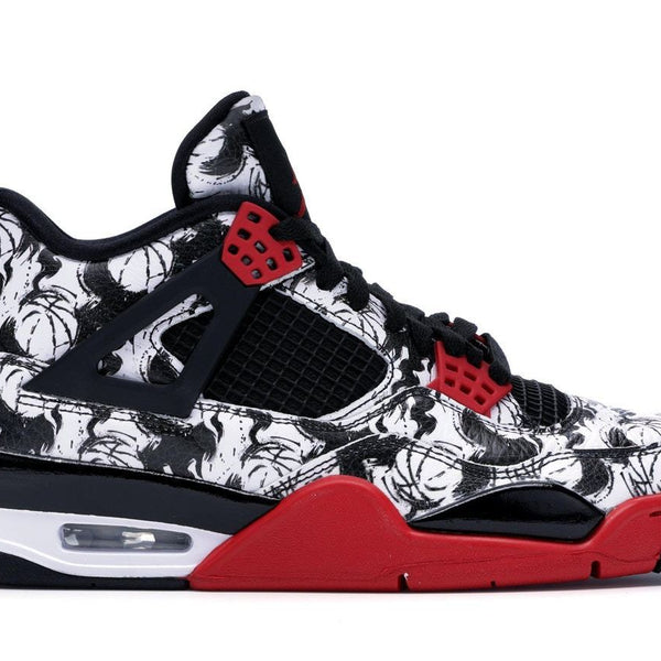 Air Jordan 4 Retro - Tattoo - BLACK/FIRE RED-BLACK-WHITE